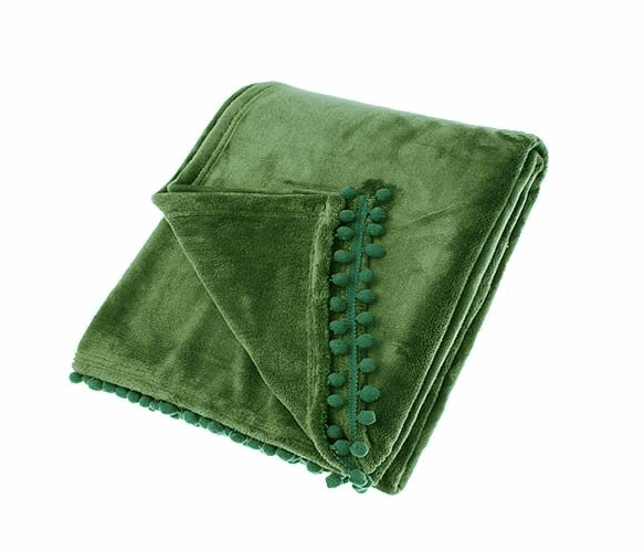 Cashmere Touch Soft Throw in Dark Olive by Waltons of Yorkshire