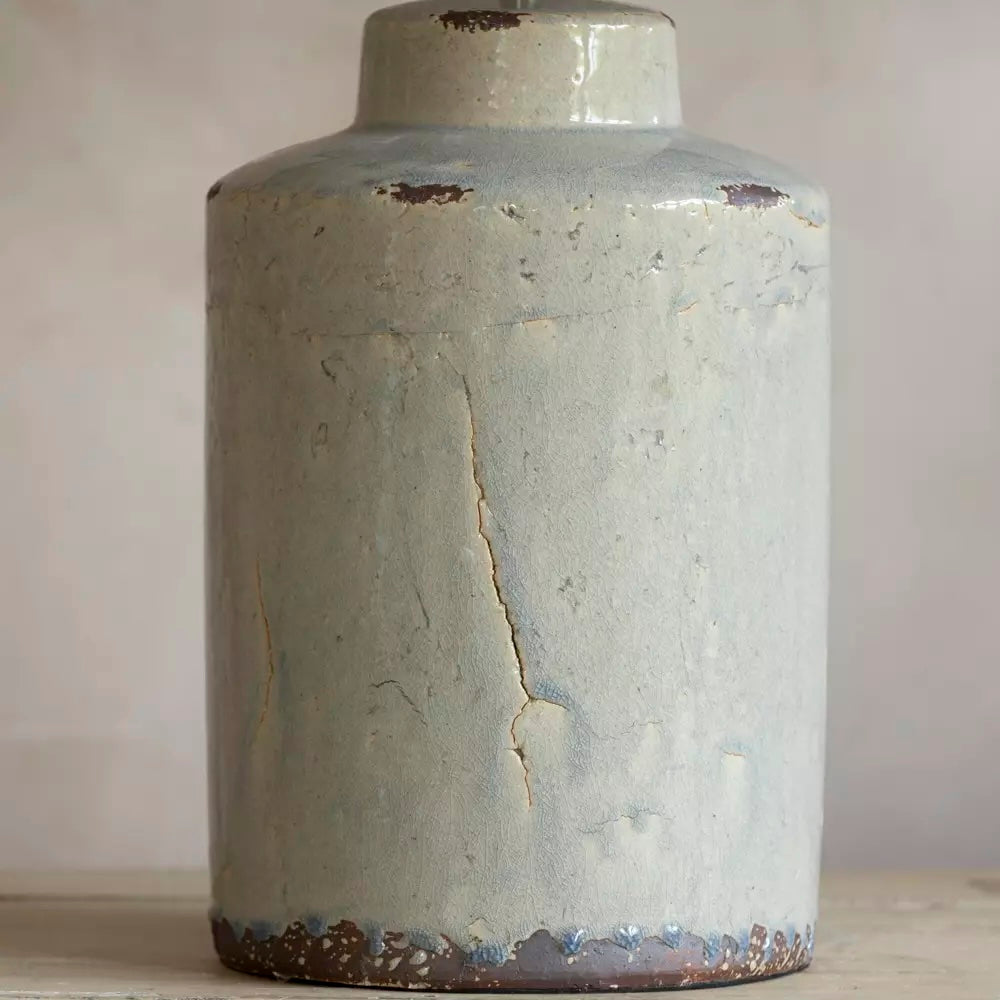 Tall Rustic Glaze Stoneware Table Lamp with earthy ceramic design and rustic glaze finish.
