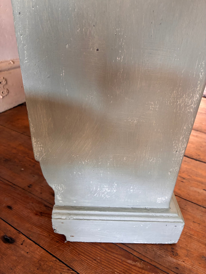 Close-up of the textured surface of the Tall Chippy Green Bookcase revealing its vintage charm and character.