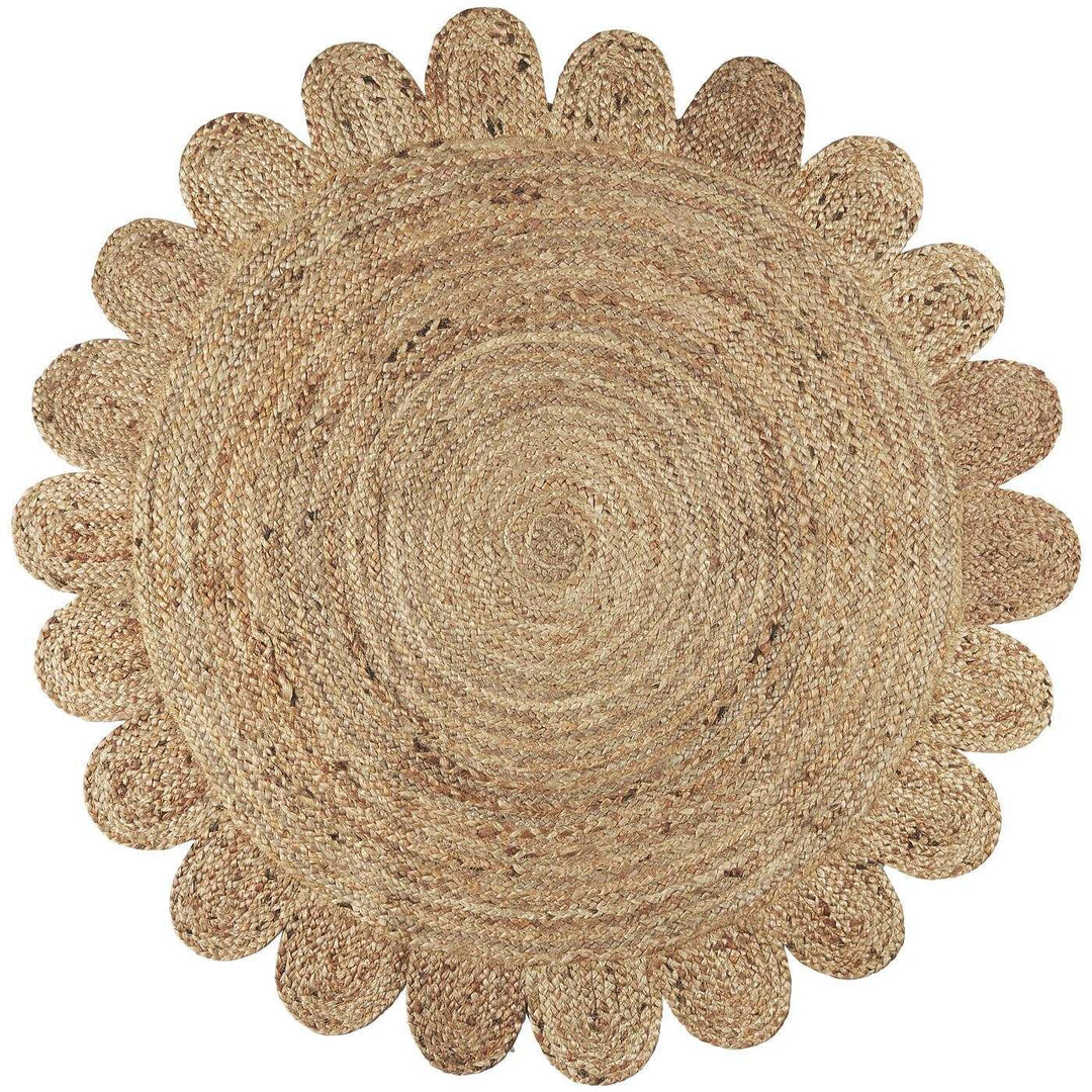 Circular Flower Jute Rug for sale at Source for the Goose 