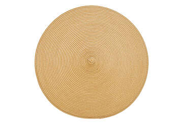 Circular Gold Placemat with intricate woven design, 35cm diameter for elegant dining occasions.