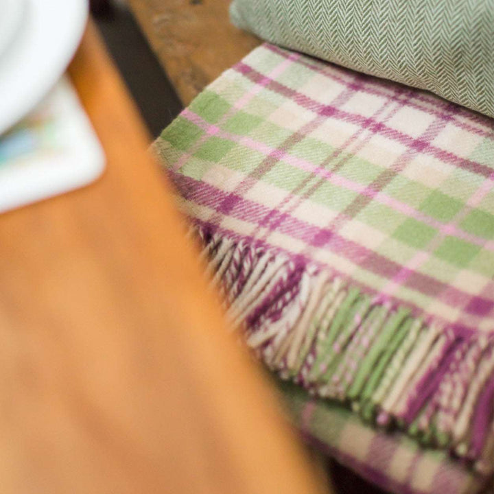 Cottage Pink Wool Blanket manufactured for Source for the Goose by Tweedmill