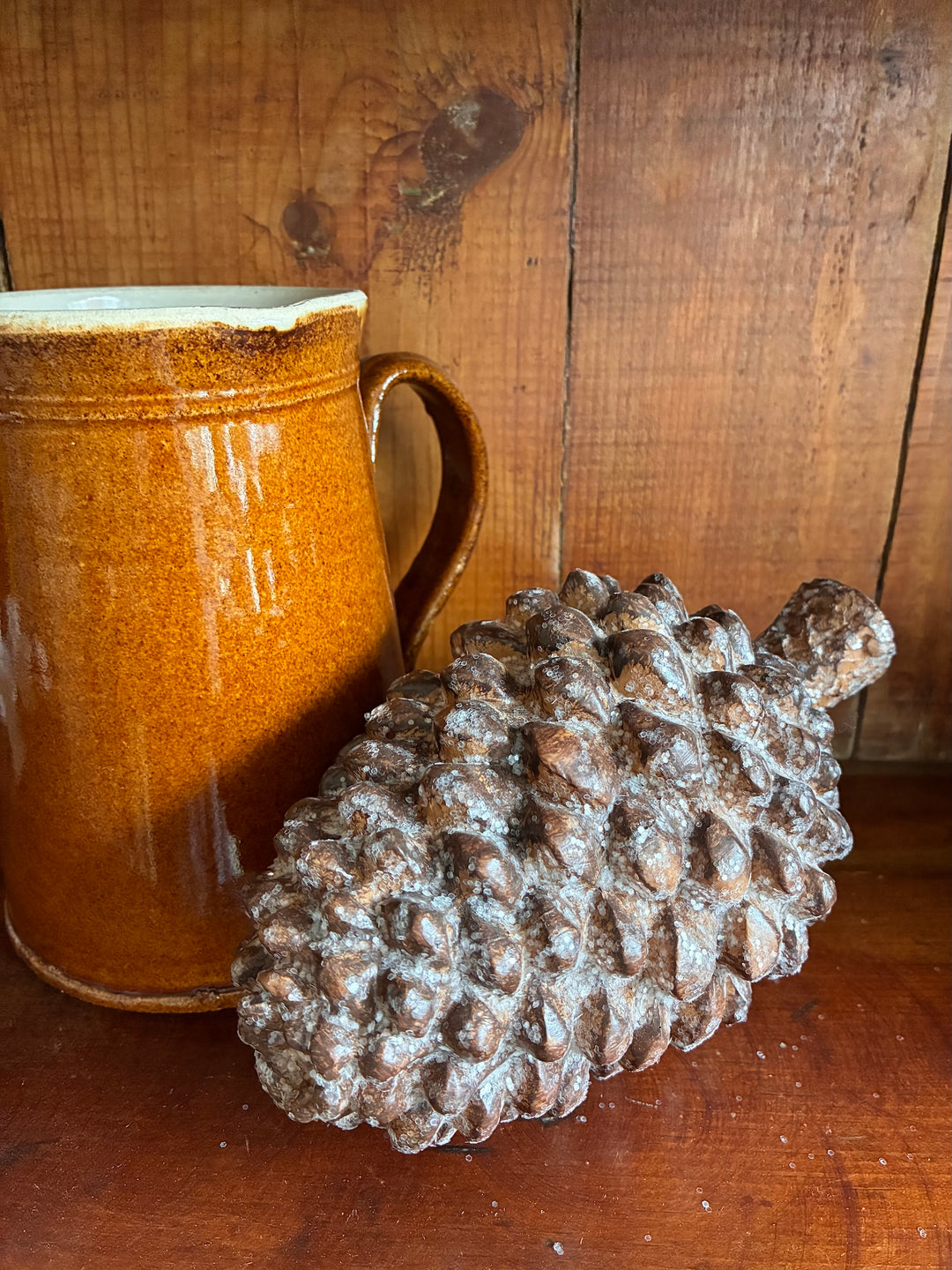 Frosted Pine Cone Decoration - Cosy and Natural