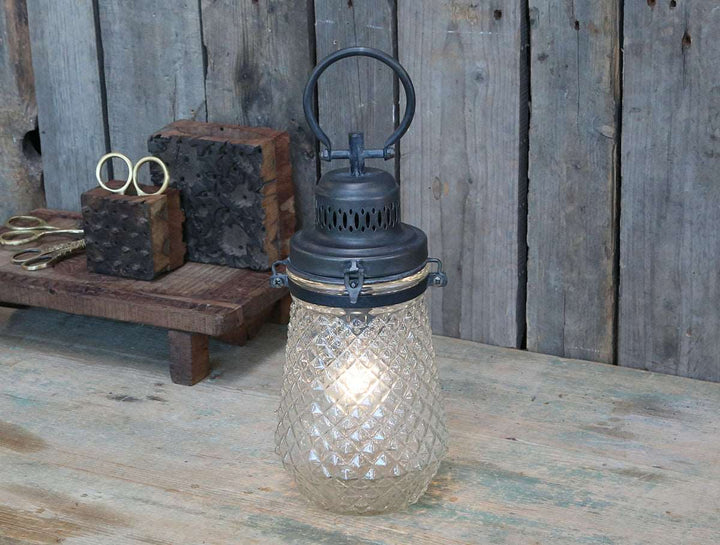 glass led lantern for sale at Source for the Goose, Devon, UK
