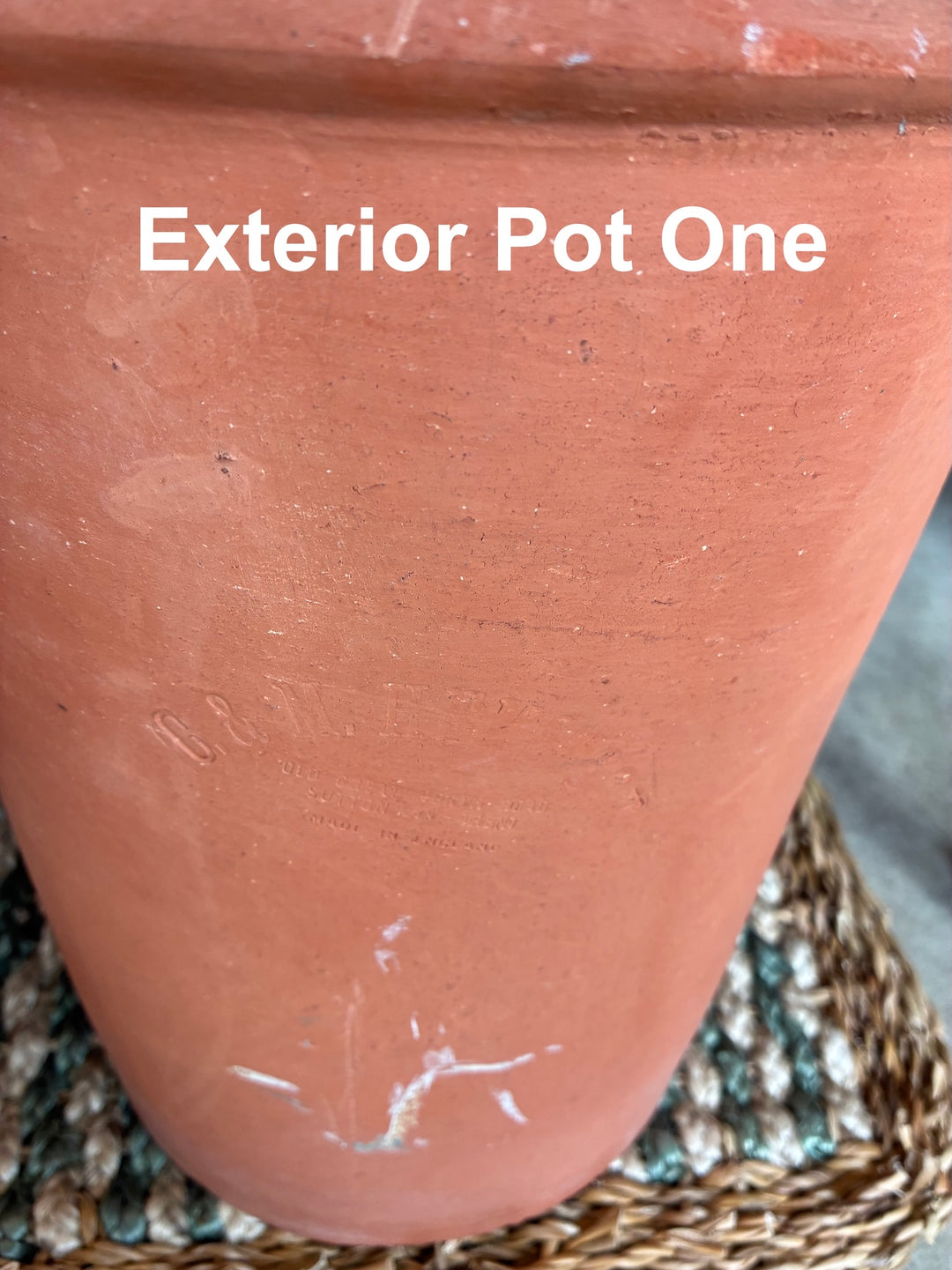 Large Vintage Terracotta Pot with Lid from Source for the Goose, Devon, perfect for kitchen storage or as a planter.