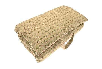 Green and Pink Handblock Print Chair Pad for sale at Source for the Goose, Devon
