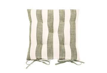 Soft Green Stripe Seat Pad with matching ties for sale at Source for the Goose, Devon