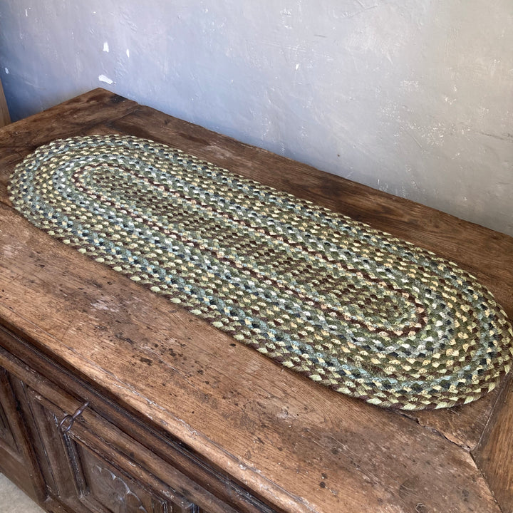 Jute braided Table Runner in Hedgerow Green