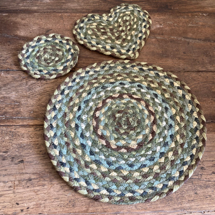 Jute Coasters, placemats and heart coaster - Hedgerow