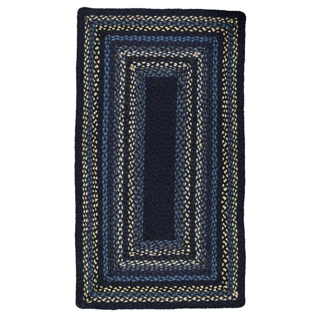 Indigo Rectangle Organic Jute Braided Rug for sale at Source for the Goose, Devon, UK