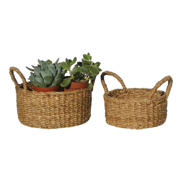 Round Jute Basket with Handles for sale at Source for the Goose, Devon