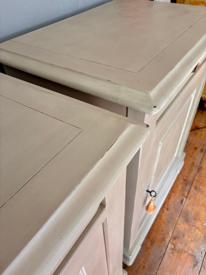 The Manoir - Oversized Painted Side Cupboards showcasing hand painted details and country house style.