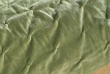pistachio cotton velvet bedspread with cotton/linen reverse