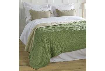 Sage Green Velvet Bedspread for sale at Source for the Goose 