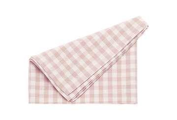 Plaster Pink Gingham Napkin Set - Pack of Four displayed on a table, showcasing its classic gingham pattern.
