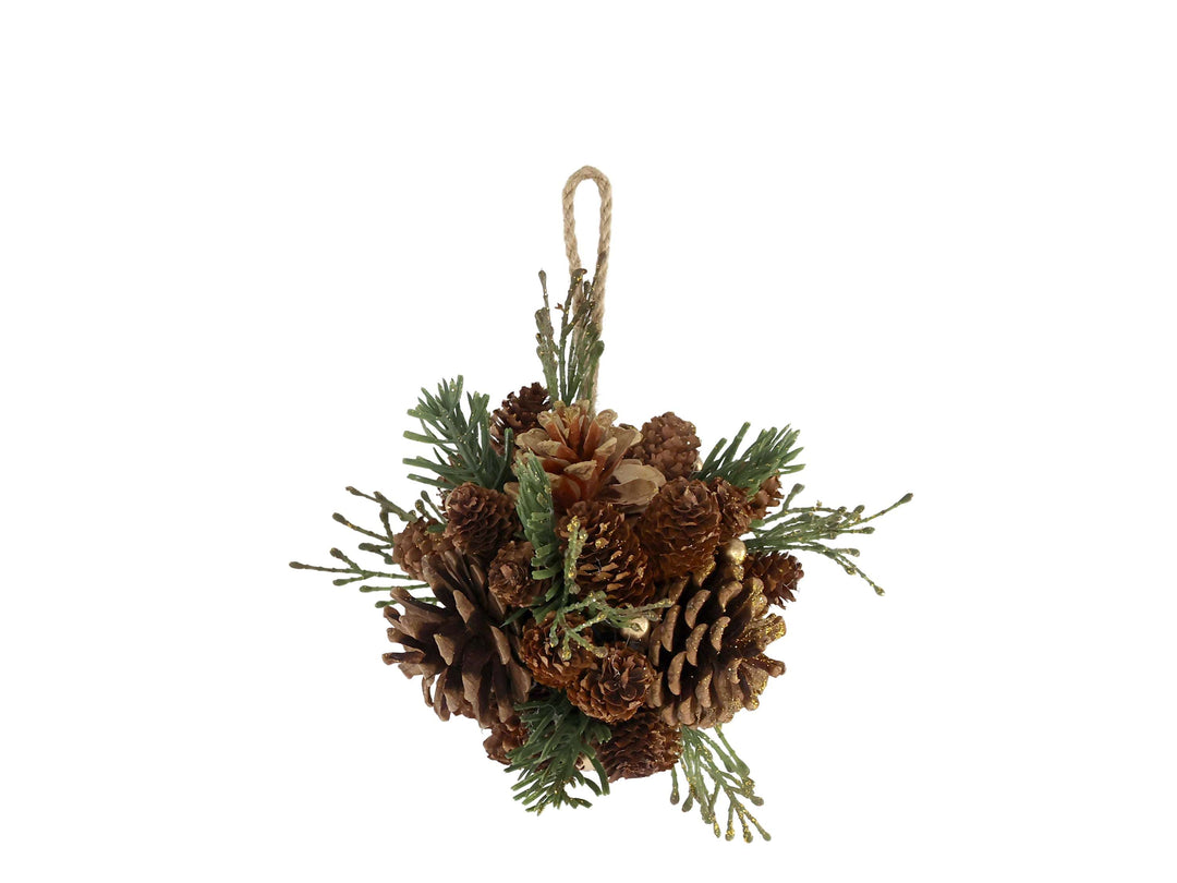 Frosted Hanging Pine Cone Ball for sale at Source for the Goose 