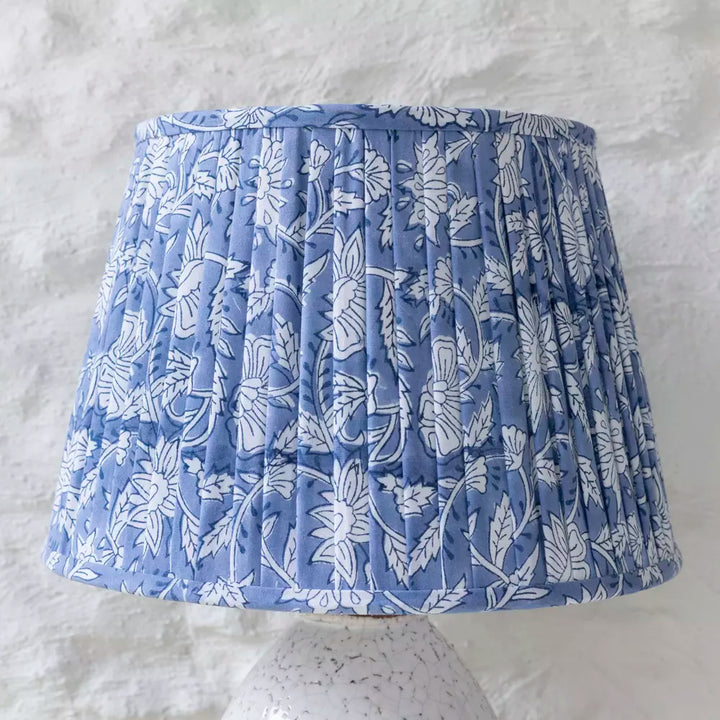 Samira Lamp with Blue and White Shade