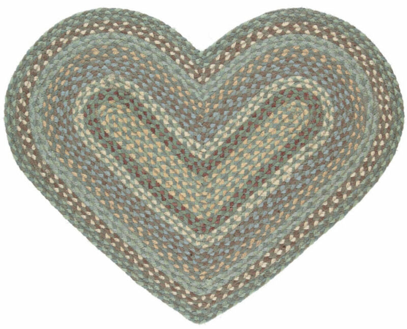 Heart Shaped Jute Rug in Seaspray for sale at Source for the Goose 