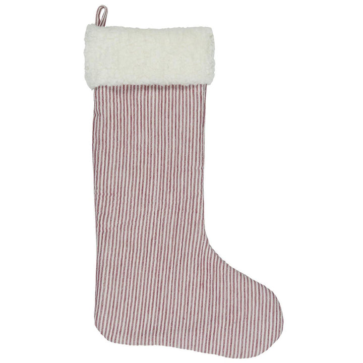 Ticking Stripe Christmas Stocking for sale at Source for the Goose 