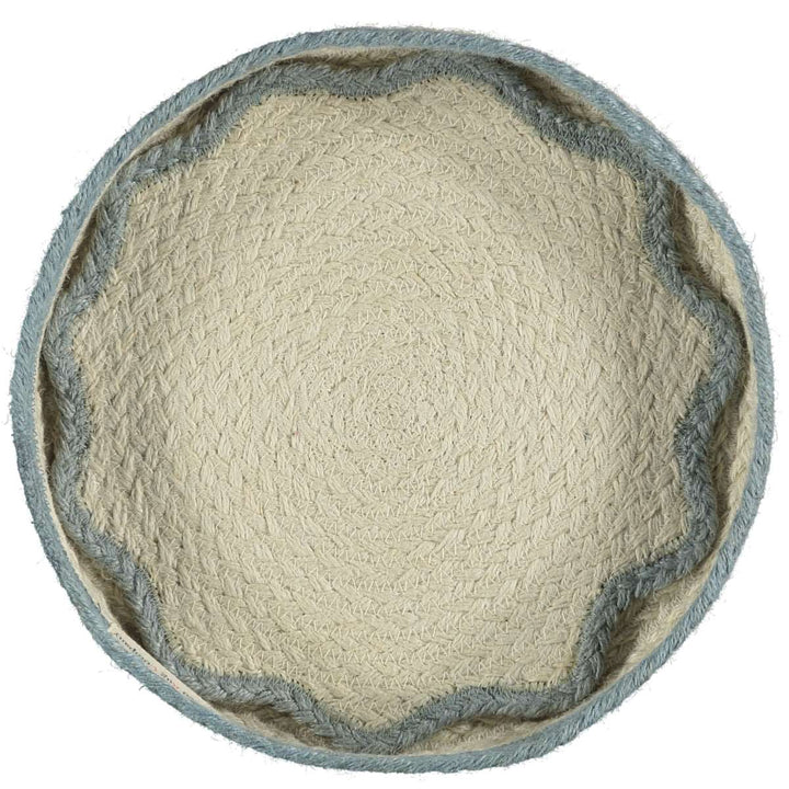 jute placemats in basket by The Braided Rug Company