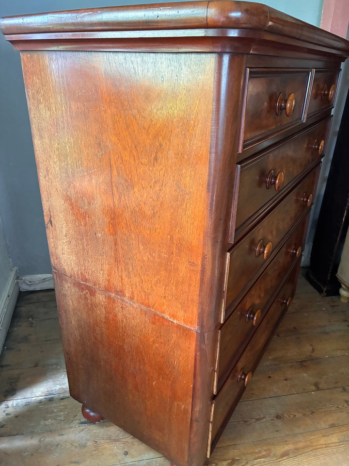 Large Victorian Mahogany Chest of Drawers by Source for the Goose, Devon, showcasing rich wood finish and elegant craftsmanship.