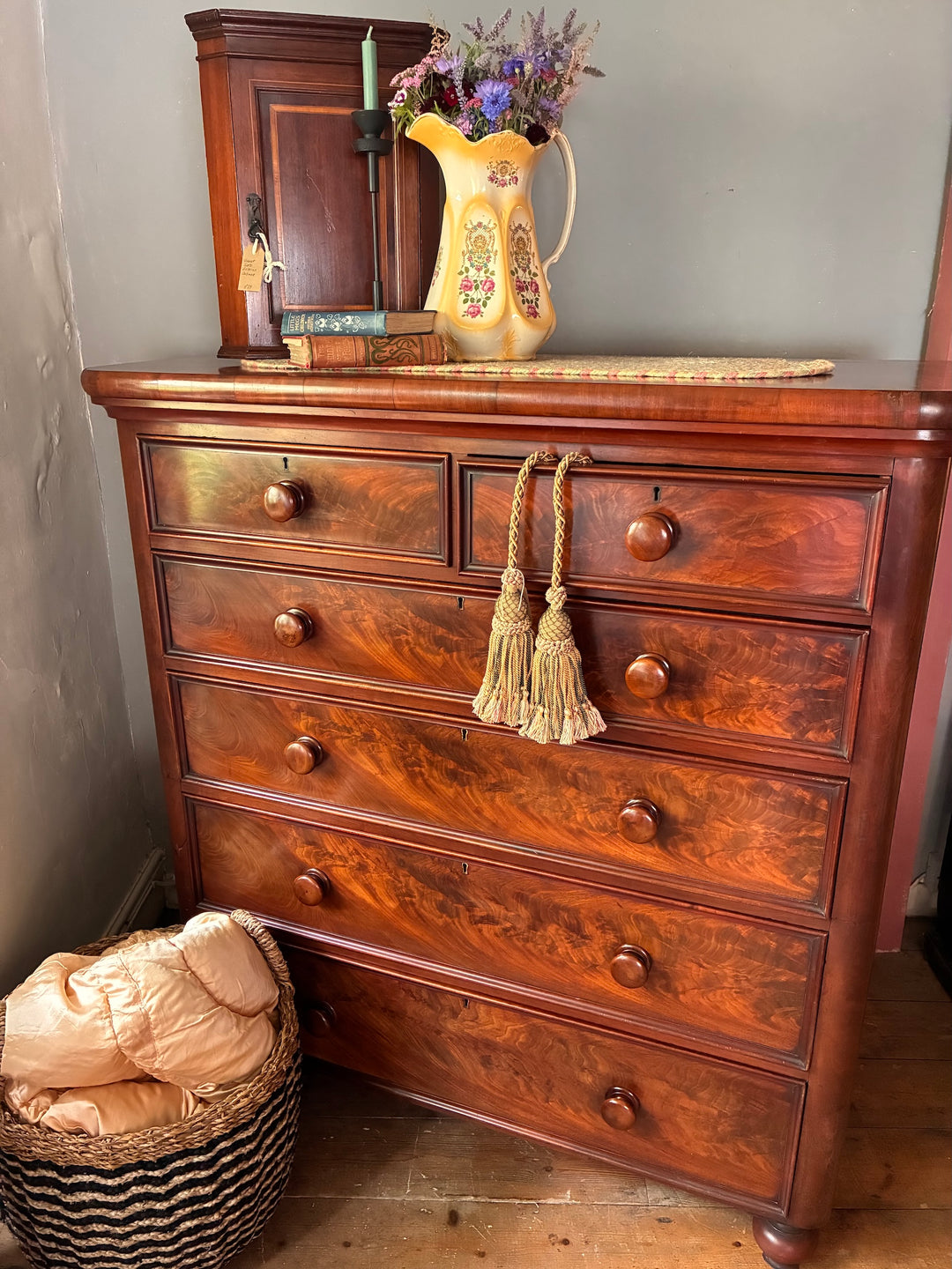 Large Victorian mahogany chest of drawers from Source for the Goose, showcasing elegant design and craftsmanship.