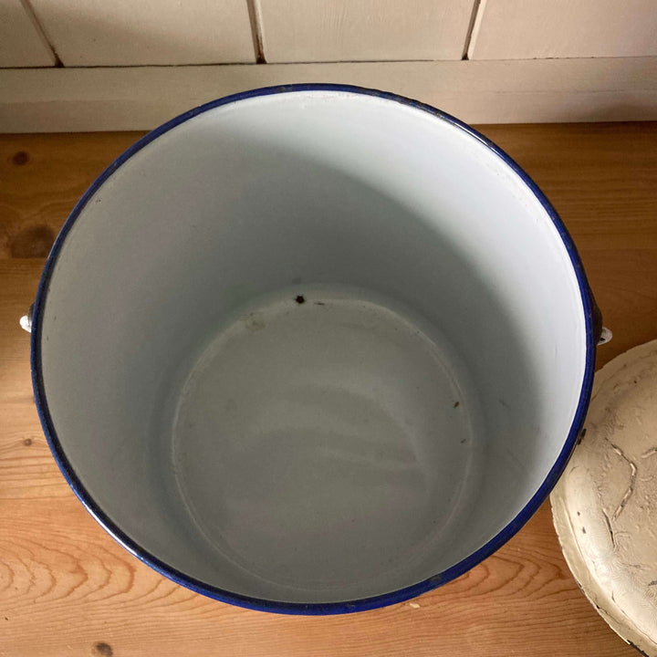 Various Vintage Enamel Kitchen Canisters