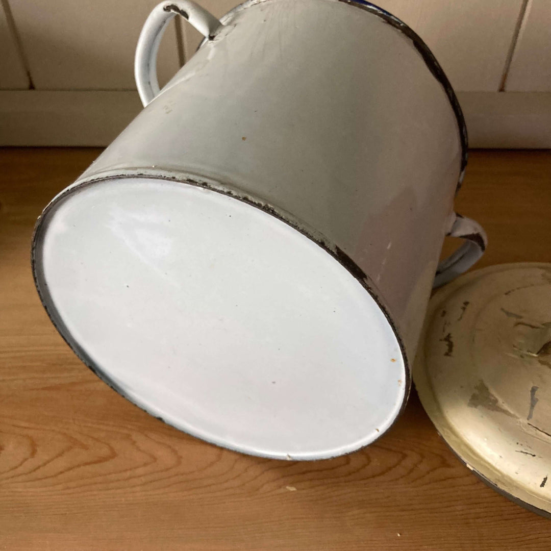 Various Vintage Enamel Kitchen Canisters