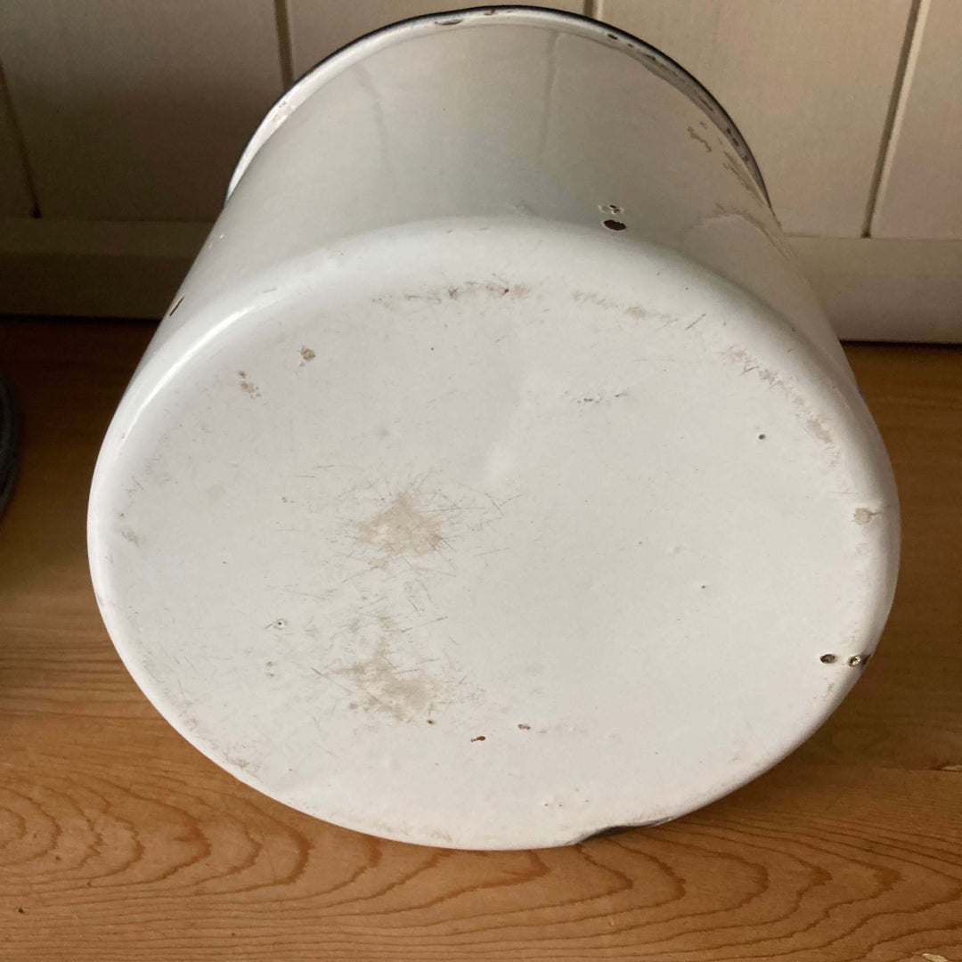 Various Vintage Enamel Kitchen Canisters