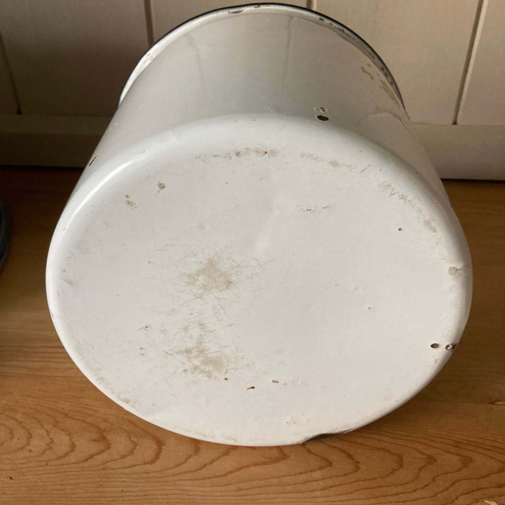 Various Vintage Enamel Kitchen Canisters