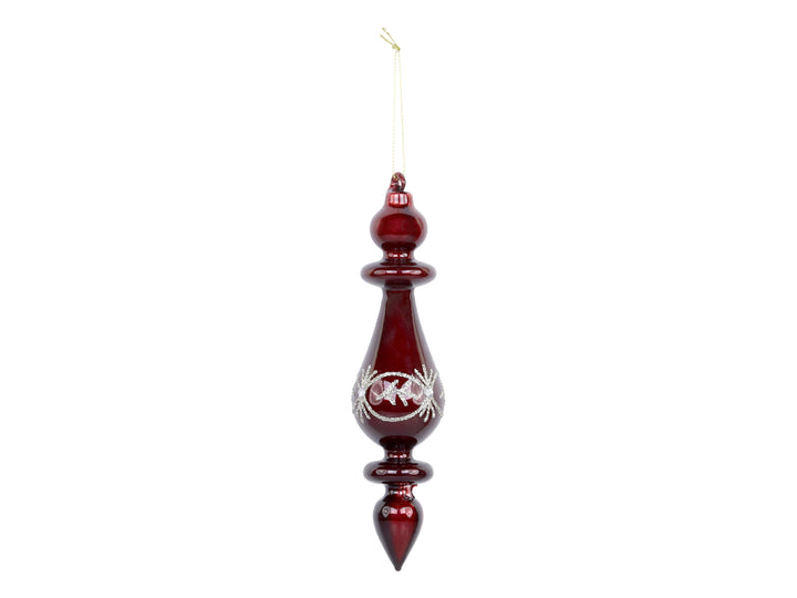 Red Glass Finial Ornament for sale at Source for the Goose 