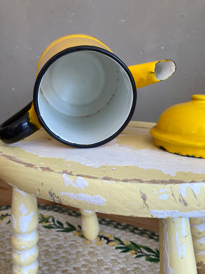 Yellow Vintage Enamel Coffeepot