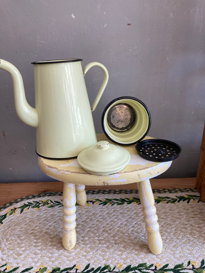 Yellow French Enamel Coffeepot at Source for the Goose 