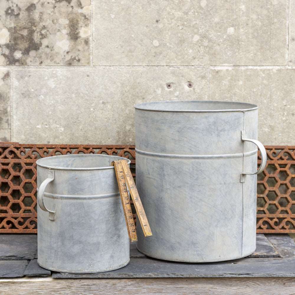 Large zinc planter with handles
