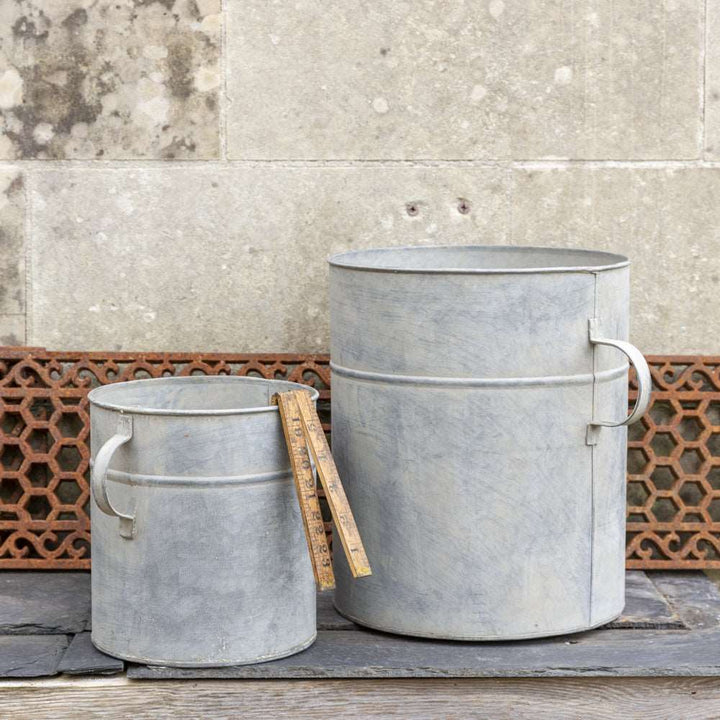 Large zinc planter with handles