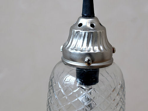 Handmade Etched Bell Shaped Glass Lamp