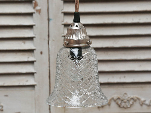 Handmade Etched Bell Shaped Glass Lamp at Source for the Goose 
