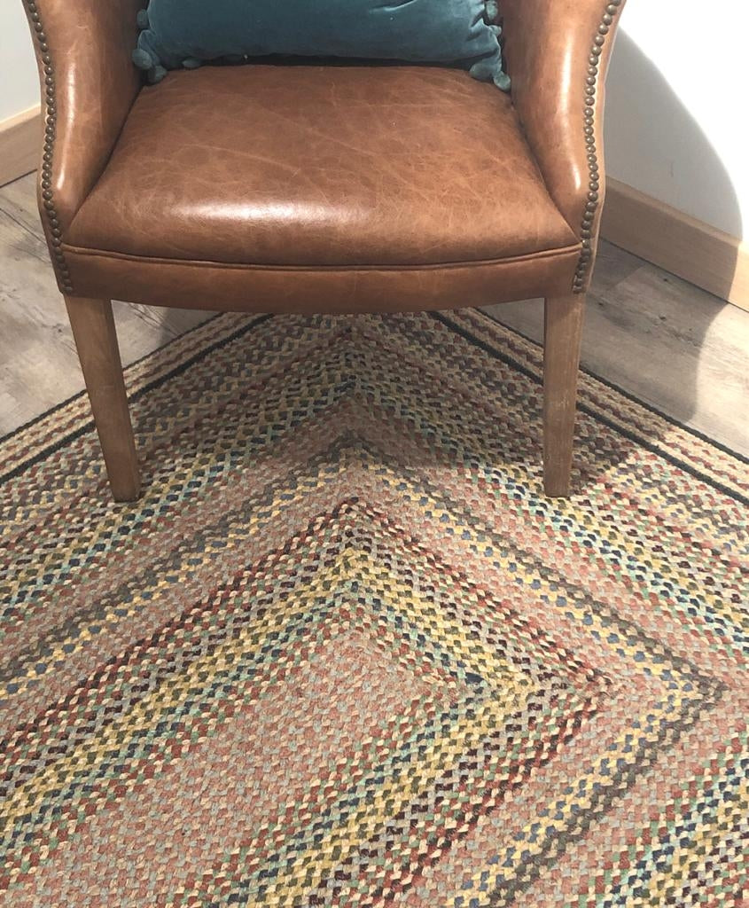 organic jute braided rug in Kashmir for sale at Source for the Goose, Devon, UK