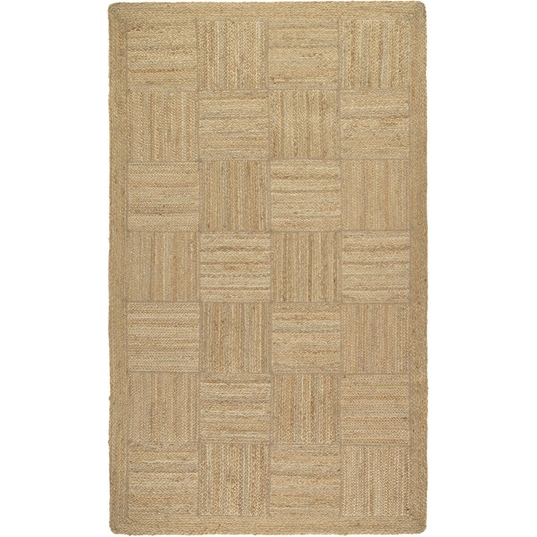 Tile design natural jute rug for sale at Source for the Goose, Devon, UK