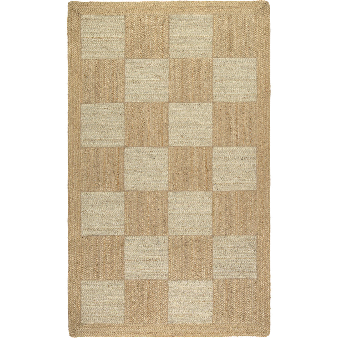 The Braided Rug Company Natural and White Tile Design Jute Rug to buy at Source for the Goose, Devon, UK