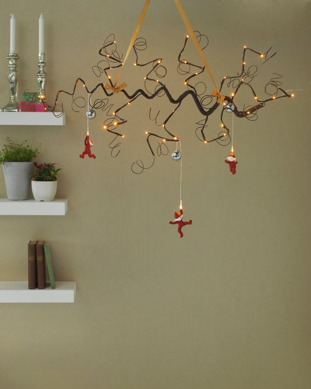 hanging twig lights for sale at Source for the Goose 