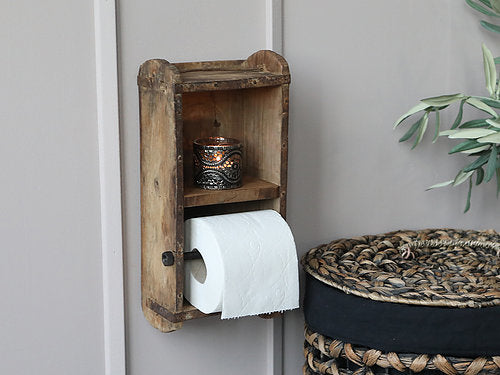 wallhanging rustic brick mould toilet roll holder at Source for the Goose Interiors