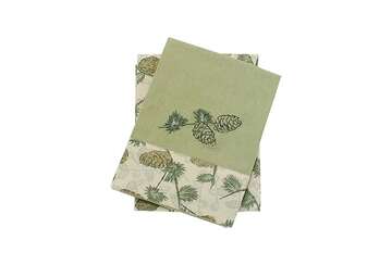 Rustic larch green tea towels set by Waltons of Yorkshire