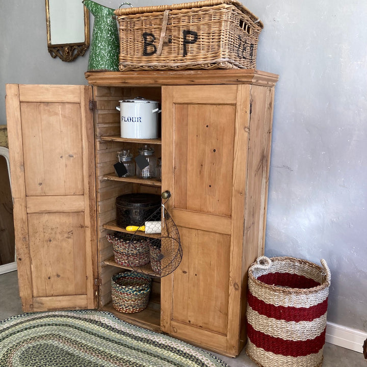 jute red stripe laundry basket at Source for the Goose, Devon, UK