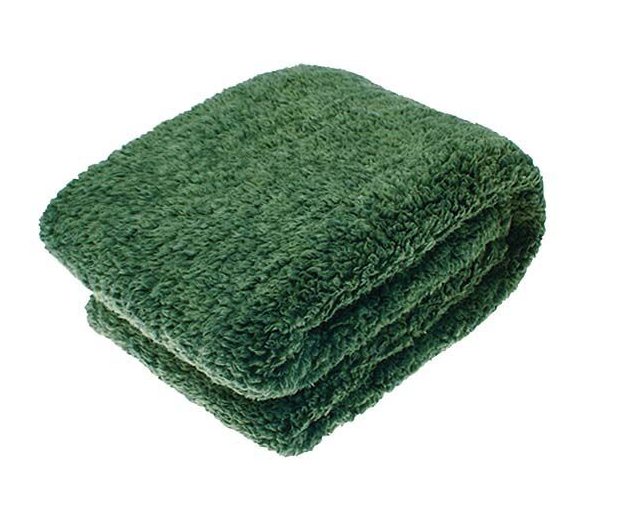 Soft Sherpa Throw in Olive Green by Waltons of Yorkshire
