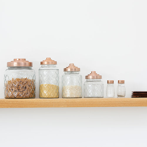 TG Green Lattice Copper Top Jars