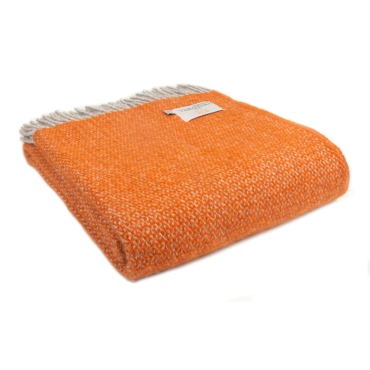 Tweedmill orange pumpkin wool blanket