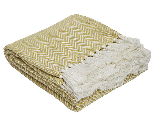 Gooseberry Herringbone Blanket by Weaver Green