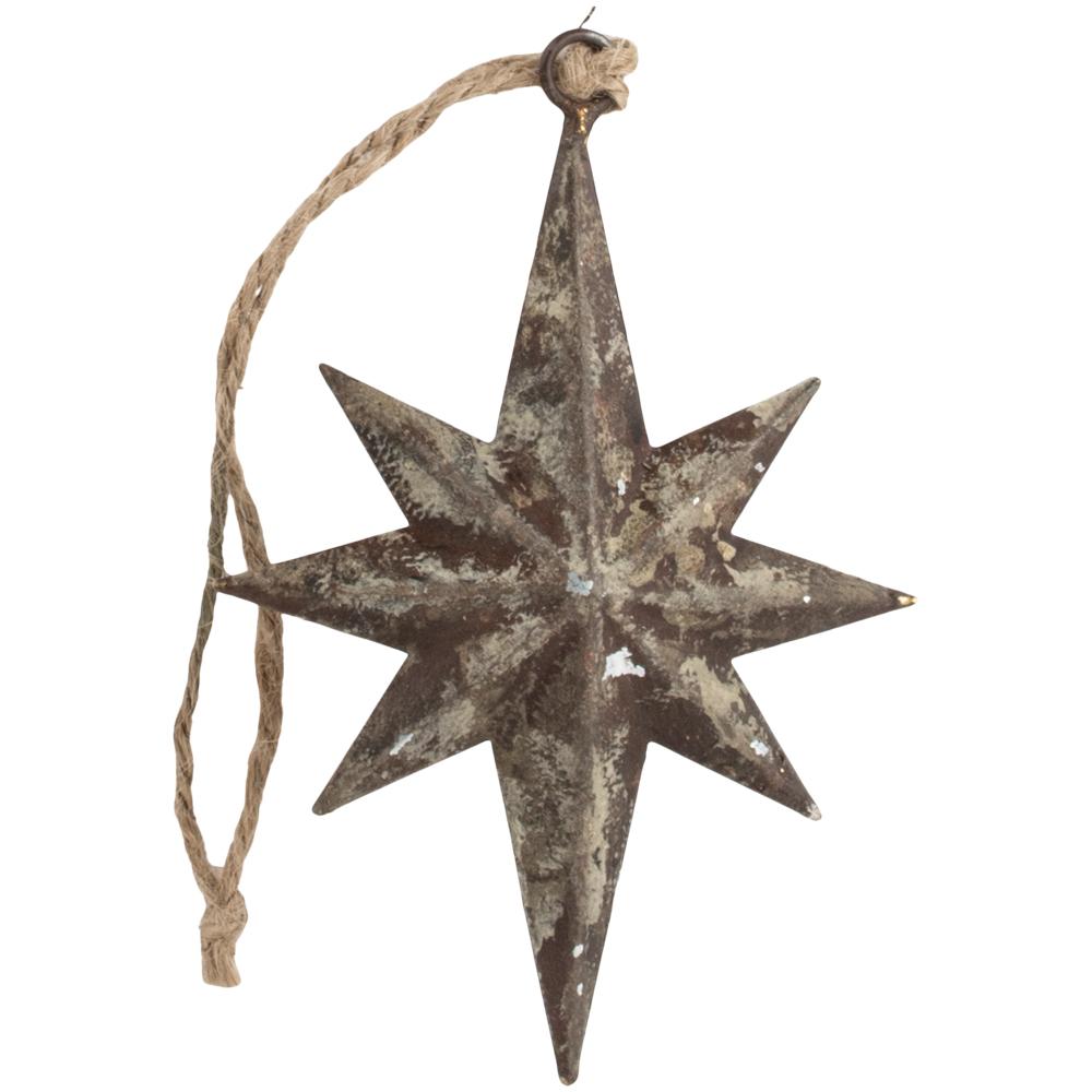 Small vintage style metal christmas star hanger