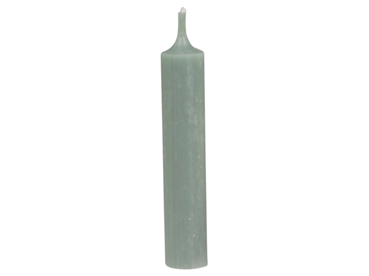 Grey/green stubby short dinner candle by Chic Antique